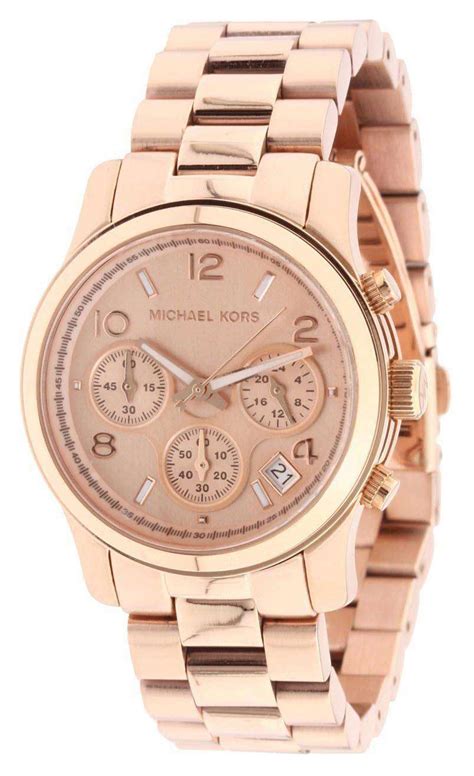 michael kors women's runway rose gold-tone watch mk5128|Michael Kors rose gold dial.